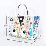 【 EYETHEME 】Hologram Logo Eye Pattern Tote Bag EY 2378 - Large Hologram Tote Bag