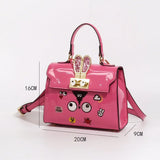 【 EYETHEME 】X【Barbie Collection】Kelly Handbag with Rabbit Ear Lock, High-Quality Glossy Leather 2588 - Kelly Handbag