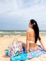 【 EYETHEME 】Hologram Logo Eye Pattern Tote Bag EY 2378 - Large Hologram Tote Bag