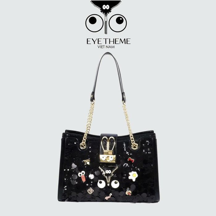 【 EYETHEME 】Size L Handbag with Bling Bling Sequin Pattern 2610 - EYE Handbag Size Large