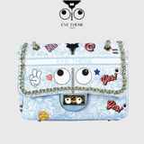 【 EYETHEME 】Paste green flap bag with eye logo Eyetheme 2111 - Running Chain Flap Shoulder Bag
