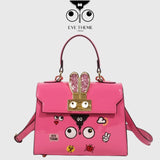 【 EYETHEME 】X【Barbie Collection】Kelly Handbag with Rabbit Ear Lock, High-Quality Glossy Leather 2588 - Kelly Handbag