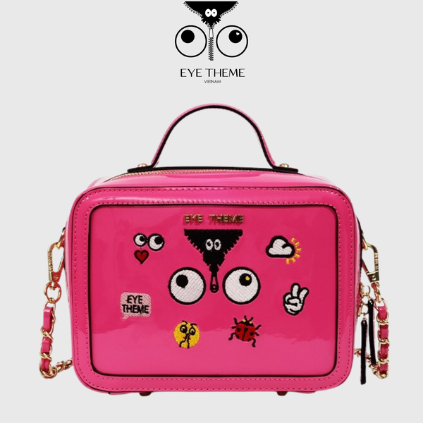 【 EYETHEME 】X【Barbie Collection】High-Quality Glossy Leather Box-Shaped Handbag 2589 - Small Vanity Handbag