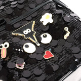 【 EYETHEME 】Large Zipped Glitter Backpack 2612