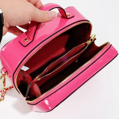 【 EYETHEME 】X【Barbie Collection】High-Quality Glossy Leather Box-Shaped Handbag 2589 - Small Vanity Handbag
