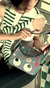 【 EYETHEME 】 Lindy 22 Shoulder Bag, Faux Jean Leather, Stylish 2271