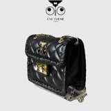 【 EYETHEME 】High-quality Soft Leather Bag with Embossed Logo EYE 2506 - Diamond-quilted Crossbody bag