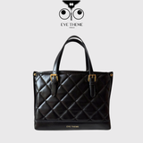 【 EYETHEME 】High-quality Soft Leather Bag with Embossed Logo EYE 2505 - Diamond-quilted Handbag