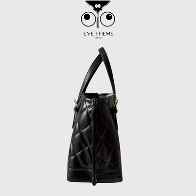 【 EYETHEME 】High-quality Soft Leather Bag with Embossed Logo EYE 2505 - Diamond-quilted Handbag