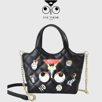【 EYETHEME 】Super Cute Mini Tote Bag Size S with Seven-Color Eye Logo Pattern 2428 - Small Tote Bag