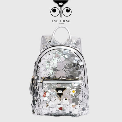 【 EYETHEME 】Large Zipped Glitter Backpack 2612