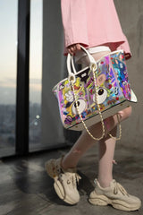 【 EYETHEME 】Hologram Logo Eye Pattern Tote Bag EY 2378 - Large Hologram Tote Bag