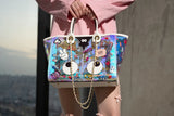 【 EYETHEME 】Hologram Logo Eye Pattern Tote Bag EY 2378 - Large Hologram Tote Bag