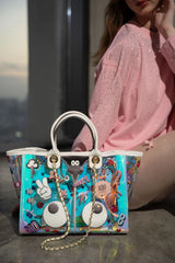 【 EYETHEME 】Hologram Logo Eye Pattern Tote Bag EY 2378 - Large Hologram Tote Bag