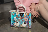 【 EYETHEME 】Hologram Logo Eye Pattern Tote Bag EY 2378 - Large Hologram Tote Bag