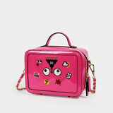 【 EYETHEME 】X【Barbie Collection】High-Quality Glossy Leather Box-Shaped Handbag 2589 - Small Vanity Handbag