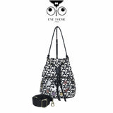 【 EYETHEME 】Limited-Edition Drawstring Bucket Bag with Cute Eye Pattern 2488 - EYE Canvas Bucket Handbag