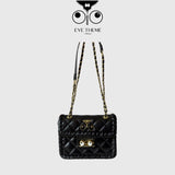 【 EYETHEME 】High-quality Soft Leather Bag with Embossed Logo EYE 2506 - Diamond-quilted Crossbody bag