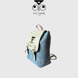 【 EYETHEME 】Size M Denim Backpack with Rose Pattern 2496 - Denim logo-plaque backpack