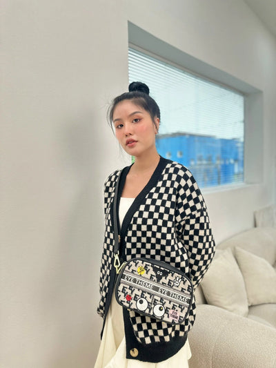 【 EYETHEME 】Canvas Shoulder Camera Crossbody Bag 2284- 0 - Medium Canvas Shoulder Camera Crossbody Bag