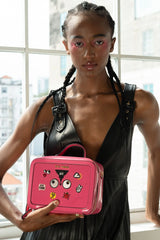 【 EYETHEME 】X【Barbie Collection】High-Quality Glossy Leather Box-Shaped Handbag 2589 - Small Vanity Handbag