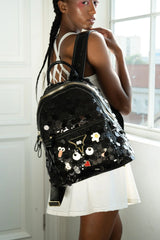 【 EYETHEME 】Large Zipped Glitter Backpack 2612