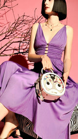 【 EYETHEME 】Cute Round Trunk Handbag with Glitter 1802 - Round EYE Handbag