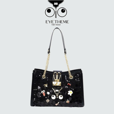 【 EYETHEME 】Size L Handbag with Bling Bling Sequin Pattern 2610 - EYE Handbag Size Large