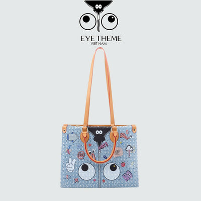 【 EYETHEME 】Tote Bag Size L Jean Fabric 2707 - Large Tote Bag
