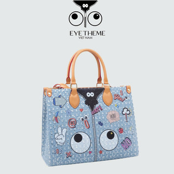 【 EYETHEME 】Tote Bag Size L Jean Fabric 2707 - Large Tote Bag