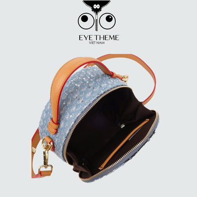 【 EYETHEME 】Cute Jean Round Trunk Handbag 2706 - Cute Jean Round Trunk Handbag