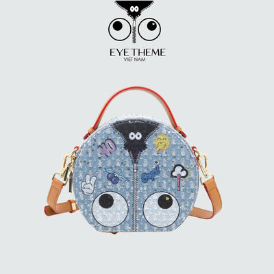 【 EYETHEME 】Cute Jean Round Trunk Handbag 2706 - Cute Jean Round Trunk Handbag