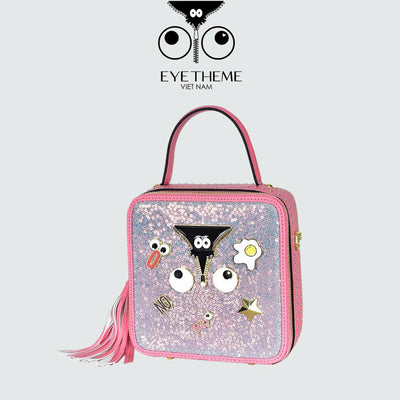 【 EYETHEME 】Pink Sequin Box Bag 2600 - Pink Sequin Box Bag