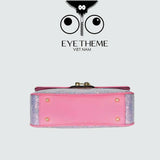 【 EYETHEME 】Pink Sequin Flap Bag Eye Logo 2602 - Eye Logo Sequin Flap Bag
