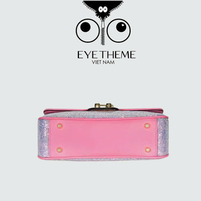 【 EYETHEME 】Pink Sequin Flap Bag Eye Logo 2602 - Eye Logo Sequin Flap Bag