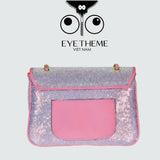 【 EYETHEME 】Pink Sequin Flap Bag Eye Logo 2602 - Eye Logo Sequin Flap Bag