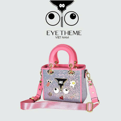 【 EYETHEME 】Miss Lady Kim Sa Pink Satchel Bag 2599 - Medium Hologram Miss Lady Satchel
