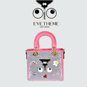 【 EYETHEME 】Miss Lady Kim Sa Pink Satchel Bag 2599 - Medium Hologram Miss Lady Satchel