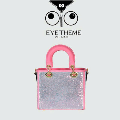 【 EYETHEME 】Miss Lady Kim Sa Pink Satchel Bag 2599 - Medium Hologram Miss Lady Satchel