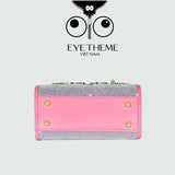 【 EYETHEME 】Miss Lady Kim Sa Pink Satchel Bag 2599 - Medium Hologram Miss Lady Satchel
