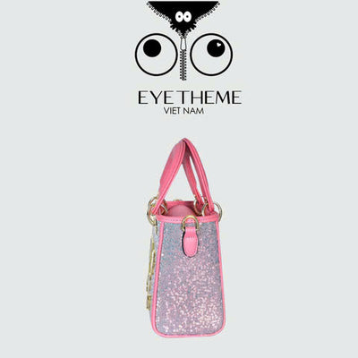【 EYETHEME 】Miss Lady Kim Sa Pink Satchel Bag 2599 - Medium Hologram Miss Lady Satchel