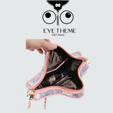 【 EYETHEME 】Small Star Crossbody Bag with Pink Sequin Eye Pattern 2622 - Small Star Crossbody Bag