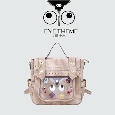 【 EYETHEME 】Flip-Flop Faux Suede Leather Backpack 2703