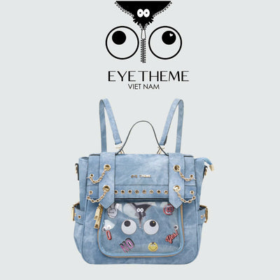 【 EYETHEME 】Flip-Flop Faux Suede Leather Backpack 2703