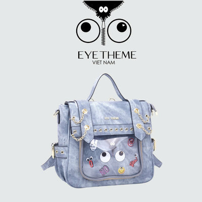【 EYETHEME 】Flip-Flop Faux Suede Leather Backpack 2703