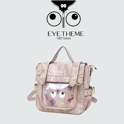 【 EYETHEME 】Flip-Flop Faux Suede Leather Backpack 2703