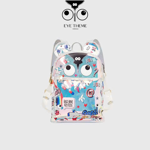 【 EYETHEME 】Cute Bear Ear Hologram Backpack 2335